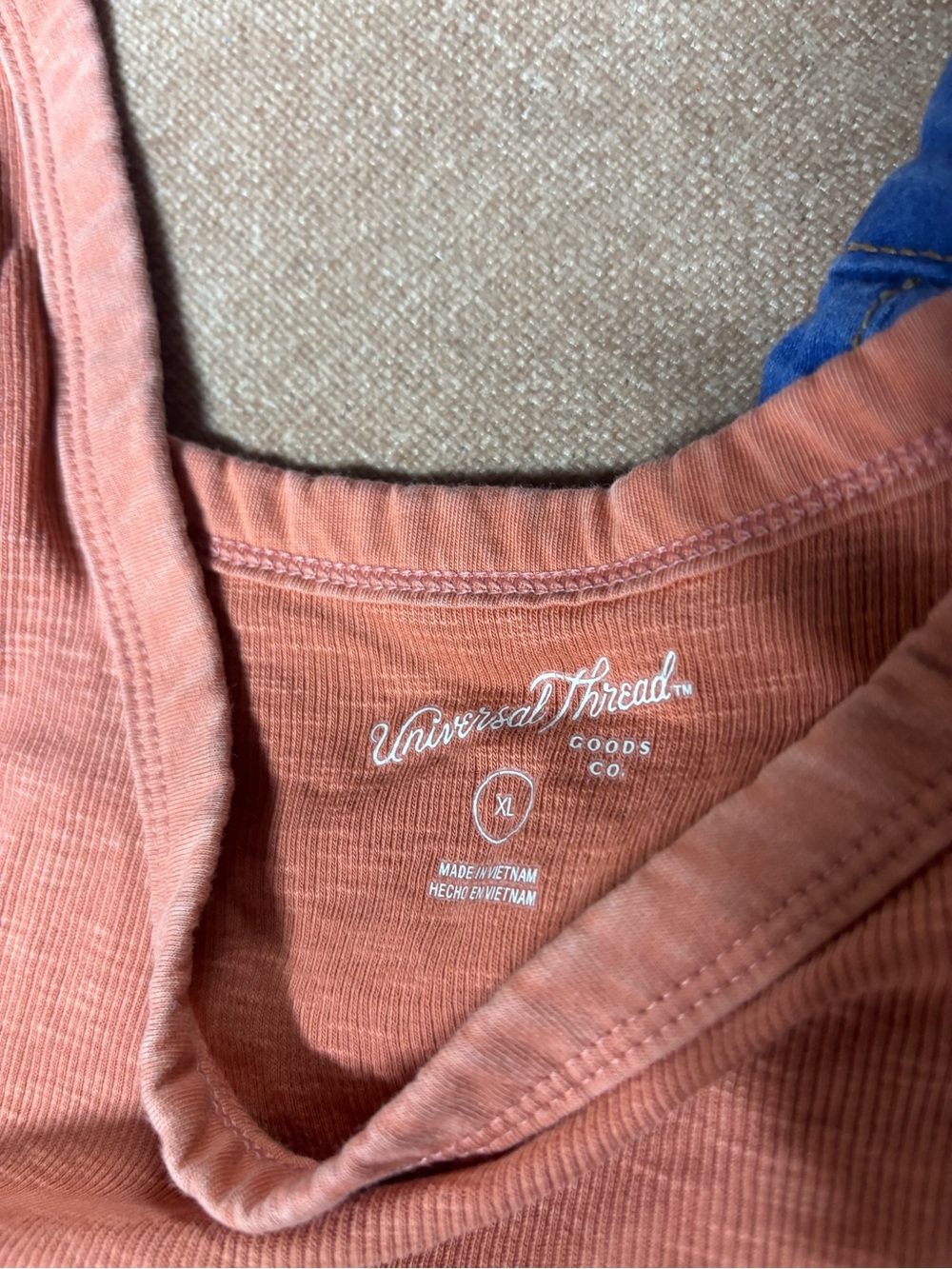 Universal Thread Rust-Orange Ribbed Tank - Picture 6 of 6